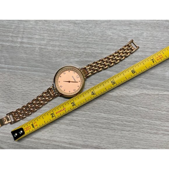 Shyanne Womens Chain Watch Rose Gold Tone Rhinestones Pink Bracelet - Picture 4 of 6